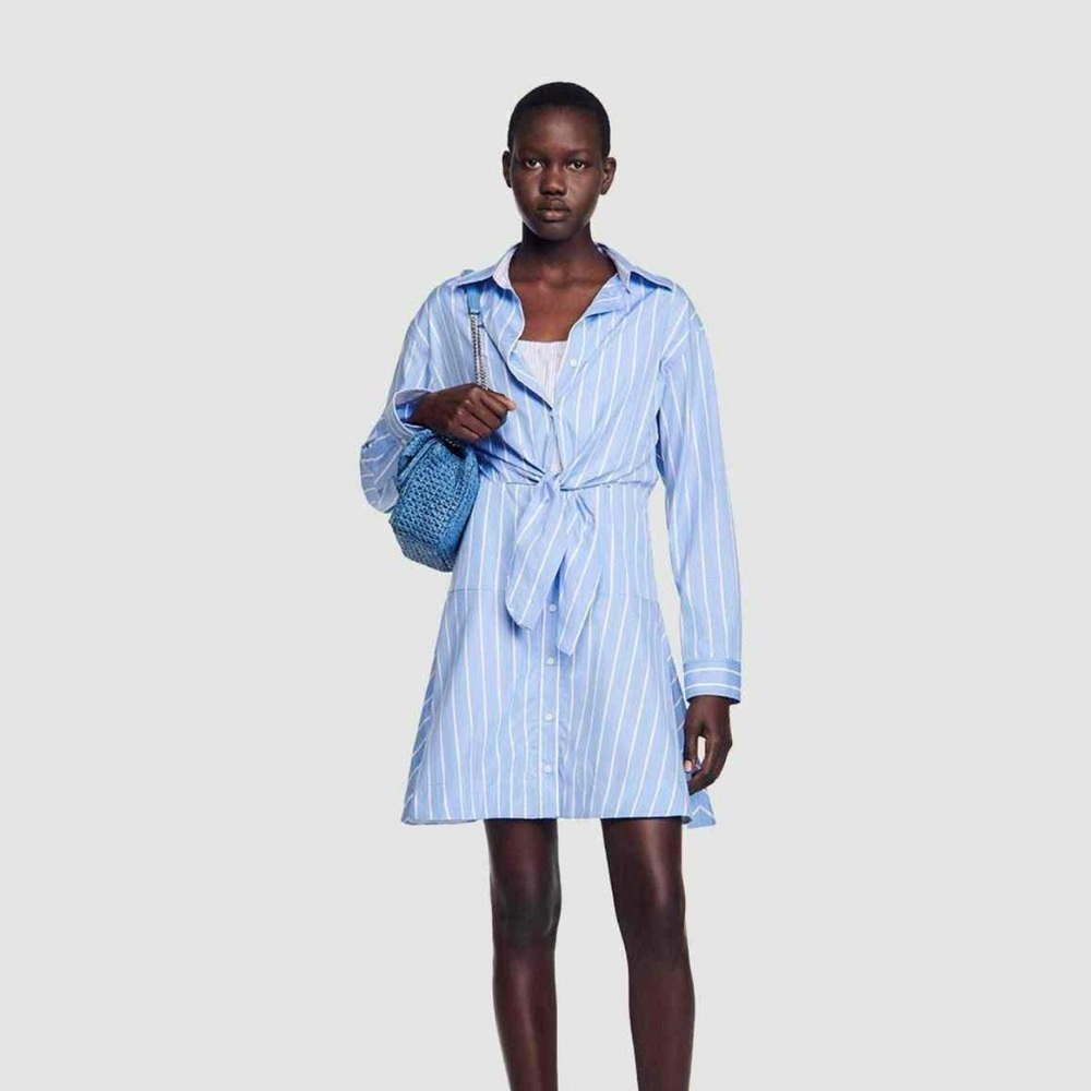 Sandro multi way Blue Striped Mini Dress